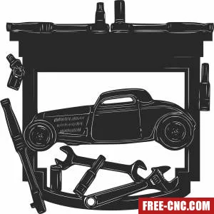 Car garage wall sign - Free dxf download