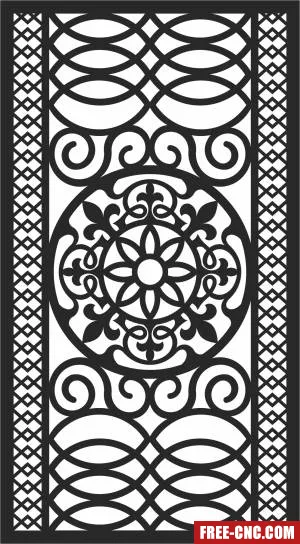 Decorative wall door geometric panel - Free dxf for laser cutting and plasma