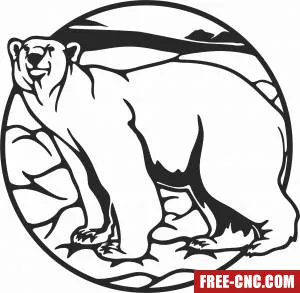 Polar bear wall decor - Download free dxf for cnc plasma cutting