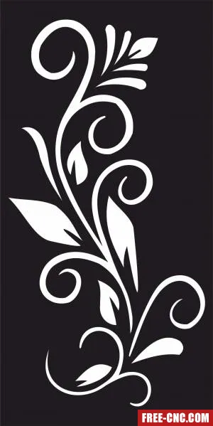 Decorative screen panel floral pattern partition - free dxf download