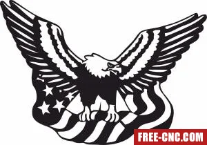 Eagle with usa flag - Free dxf files ready to cut