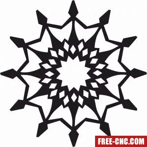 Mandala wall art decor pattern - Free dxf for laser cutting and plasma