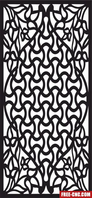 Decorative wall hanging screen door geometric panel pattern - Free dxf files ready to cut