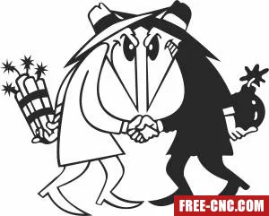 Spy vs spy clipart - Free dxf download