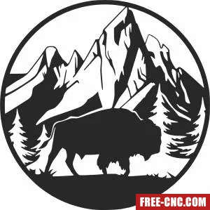 Bison forest wall arts - Download free dxf for cnc plasma cutting