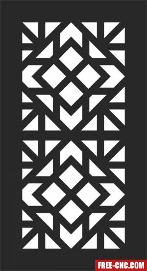 Decorative panel wall separator door pattern - free dxf download