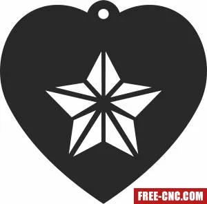 Heart arrows ornament - Free dxf files ready to cut