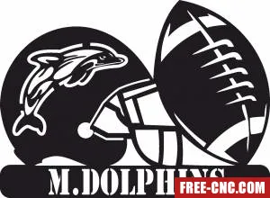 Miami dolphins nfl helmet logo - free dxf download