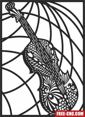 Violin wall home decor - Free dxf download