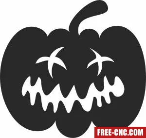 Pumpkin horror halloween art - Free dxf for laser cutting and plasma