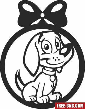 Christmas ornament dog cliparts - Free dxf for laser cutting and plasma