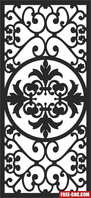 Door wall decorative pattern screen door - Free dxf download