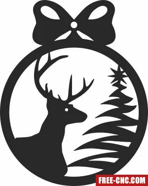 Christmas deer elk ornament - Free dxf download