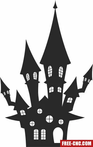 Haunted house halloween - Free dxf files ready to cut