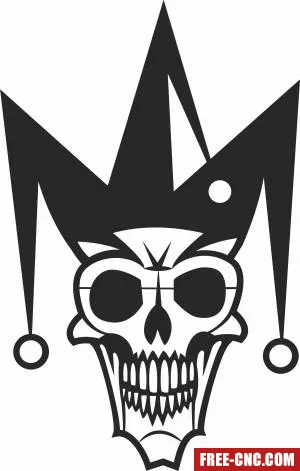 Clown skull cliparts - Free dxf files ready to cut