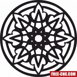 Mandala wall art decor - Free dxf download