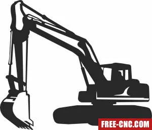 Excavator retro cliparts - Free dxf download