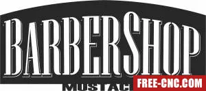 Barbershop mustache man clipart - Free dxf files ready to cut