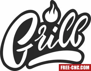 Grill wall sign - Free dxf for laser cutting and plasma