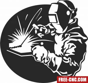 Ironman welder wall vinyl clock - Download free dxf for cnc plasma cutting