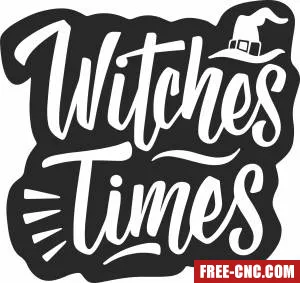 Witches times halloween clipart - Free dxf for laser cutting and plasma