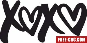 Xoxo love sign - Free dxf for laser cutting and plasma