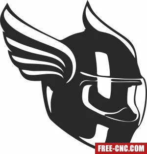 Motorcycle helmet with wings - Free dxf download