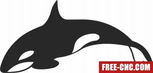 Orca wall design fish clipart - Free dxf for laser cutting and plasma