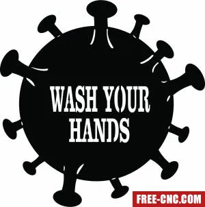 Wash your hand corona logo - free dxf download