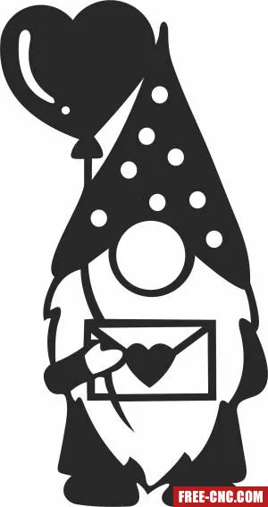 Gnome with heart - Free dxf files ready to cut