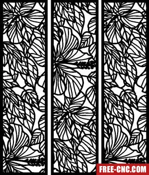 Decorative panels floral wall screen - free dxf download