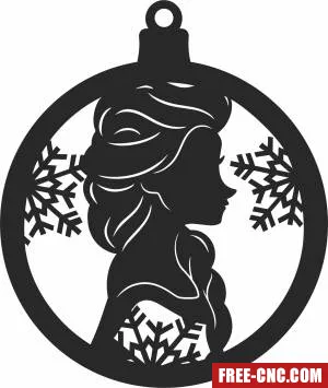 Elsa frozen ornament - Free dxf files ready to cut