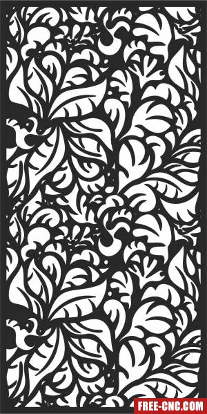 Wall decorative door wall screen - Free dxf download