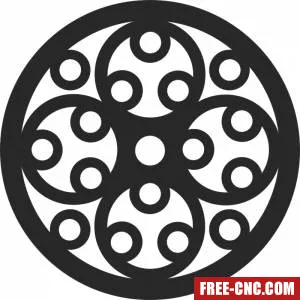 Round pattern cool wall decor - free dxf download