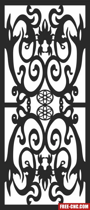 Door wall screen decorative pattern - Free dxf download