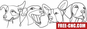 One line dogs wall decor - Download free dxf for cnc plasma cutting