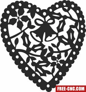 Christmas hearts ornaments tree decoration - Free dxf files ready to cut