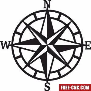 Nautical compass north arrow - Download free dxf for cnc plasma cutting