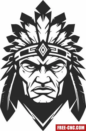 Indian head native american - Free dxf download