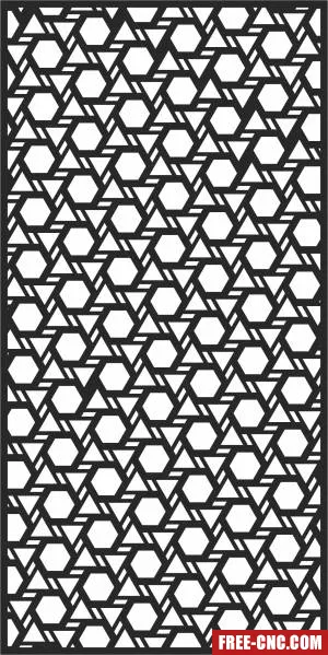 Pattern decorative door screen door - Free dxf for laser cutting and plasma