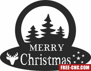 Merry christmas wall art - Free dxf files ready to cut