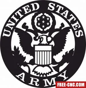 United states army logo - free dxf download