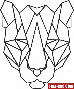 Geometric polygon tiger - Free dxf download