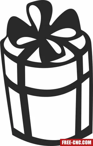 Gift box clipart - Free dxf for laser cutting and plasma