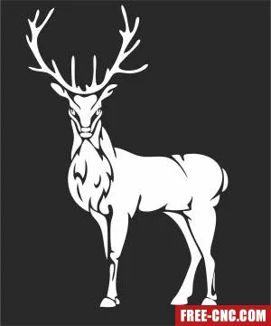 Elk stag clipart - Free dxf download