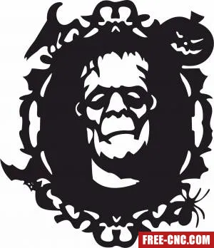 Halloween frankenstein mirror horror - free dxf download