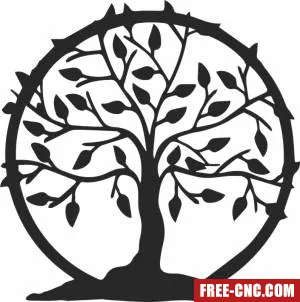 Tree of live wall decor sign - free dxf download