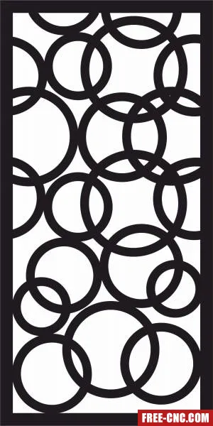 Decorative circles panel screen pattern partition - Free dxf for laser cutting and plasma Decorative circles panel screen pattern partition - Free dxf for laser cutting and plasma