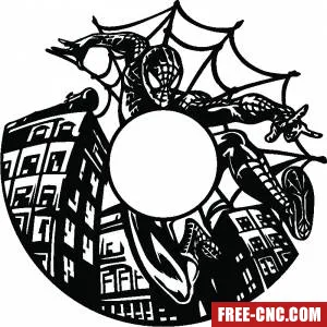 Spider man wall vinyl clock - free dxf download