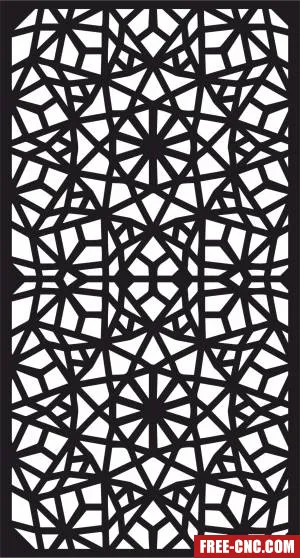 Decorative door panel wall screen pattern - Free dxf files ready to cut